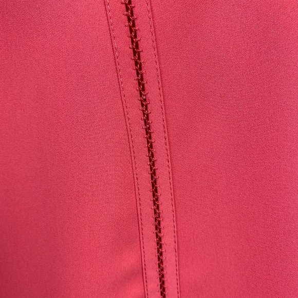 Reiss Mini Dress 8 Coral Pink Aura Stitch Detail Sleeveless Back Zip Cocktail - Picture 3 of 9